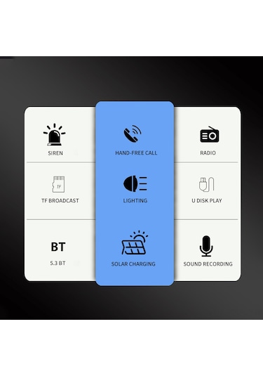 Hfambition Dv-680 Siyah Güneş Enerjili El Tipi Mikrofon: Bluetooth, Ses Kaydı, Led Işık Ve 8w Çıkış Gücüyle Dış Mekan扩音器 10.1"