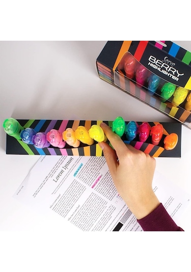 Serve Berry Fosforlu Kalem 12 Renkli Set Sv-Brfk12Ktfrps Çok Renkli