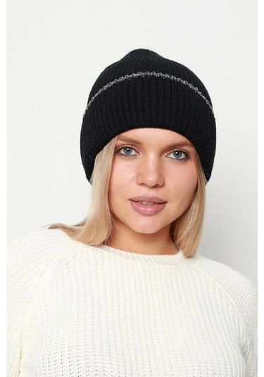 Sim Detaylı Kadın Bere Rkş-1139 Siyah Siyah