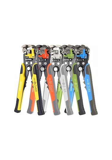 Hangfox Meterk Jx-1301 Mavi Çok Fonksiyonlu Tel Soyucu: Otomatik Soyma, Kesme Ve Presleme - Çelik Ağızlı 10-24 Awg