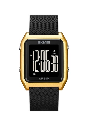 Rogfer Skmeı 1866 Kare Büyük Ekran Erkekler Çelik Kemer Çok Fonksiyonlu Gece Lambası Çalar Saat İzle Altın Siyah Makine Çok Renkli Çok Renkli