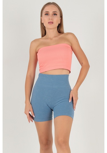 Doremi Seamless Normal Bel Kısa Kadın Tayt mavi