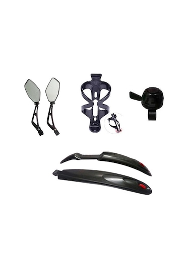 Plus Bisiklet Aksesuar ve Çamurluk Seti 4 Parça Siyah