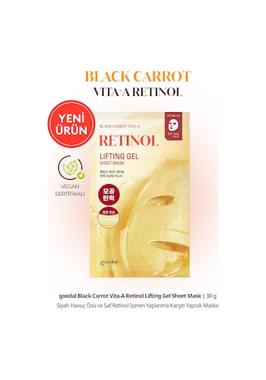 Retinol İçerikli Yaprak Maske Goodal Black Carrot Vita-a Retinol Lifting Gel Sheet Mask