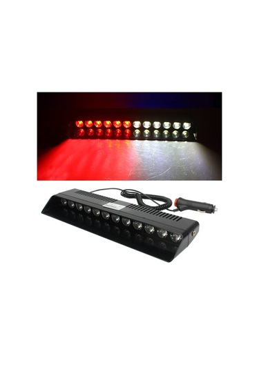 Sones 12 Led Araba Ön Vantuz Yüksek Parlaklık Flaş Işığı Kırmızı Beyaz