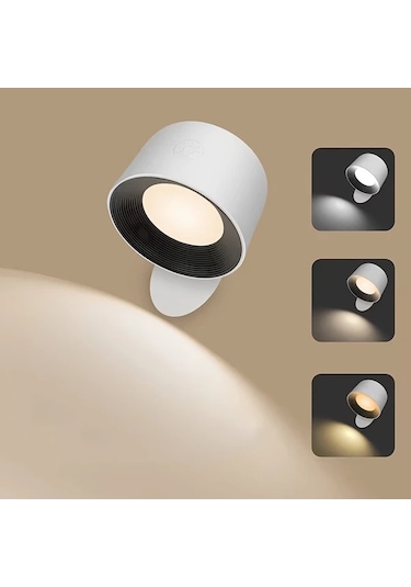 Motion003 1 Adet Yethke Modern 360 Derece Donen Duvar Gece Lambasi Beyaz Basit Uzaktan Kumandali Usb Sarj Edilebilir 2 Aydinlatma Modu Ayarlanabilir Parlaklik Banyo Yatak Odasi Beyaz