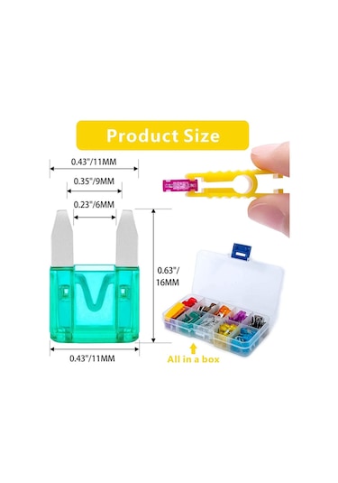 Kutuda 220 Adet Araç Sigortası, Orta Boy Sigortalar Ve Küçük Fişli Sigortalar