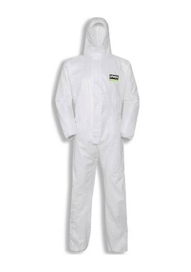 Tek Kullanımlık Kapüşonlu Sıvı Geçirmez Koruyucu Tulum 60 G Beyaz