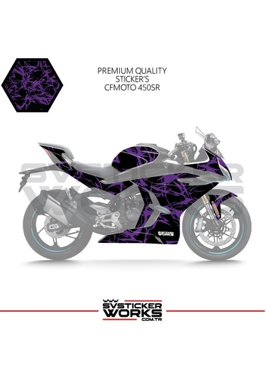 Cfmoto 450sr Kaplama Sticker Şimşek Kaplama Motor Kaplama Modeli Hazır Kit Tüm Yıllar Uyumlu