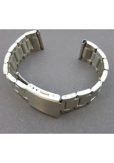 Çelik Metal Kol Saat Kordonu Yandan Basma Anahtarlı 24 Mm (B-02)