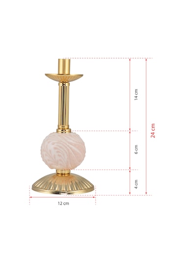 DEDE TEKLİ BORULU KREM ÇİNİLİ MUMLUK GOLD DEKORATİF OBJE
