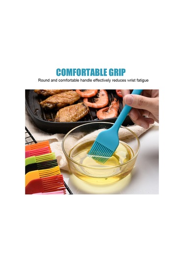 Youtek Yemek Grade Silikon Yağlı Fırça - Isı Dayanıklı, 9 Renk Seçeneği, 21.2cm Ergonomik Tutamaklı, Barbekü Ve Pasta İçin Uygun Çok Renkli