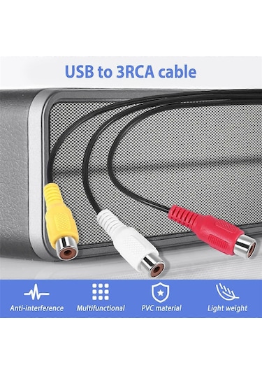 Usb - 3rca Kablosu, Usb Dişi - 3 Rgb Video Av Kompozit Adaptör Dönüştürücü Kablo Kablosu Konnektör Kablosu - Kaiyi