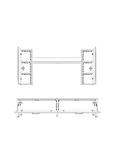 Decoraktiv Eko 5d Slm Std Krom Ayaklı Tv Ünitesi Tv Sehpası Beyaz