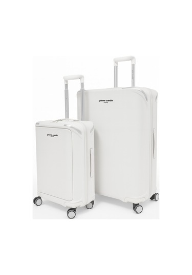 Pierre Cardin Büyük Ve Kabin Boy 2'li Set %100 Polipropilen Valiz Beyaz 04pc7090 Beyaz