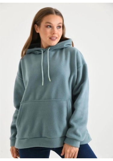 Lovie Moda Kadın Kapşonlu Sweatshirt Haki