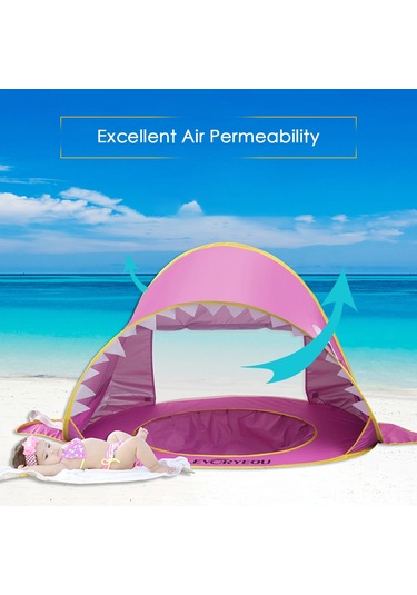 Padalink Hızlı Kurulumlu Çocuk Plaj Çadırı - Uv Koruma Ve Böcek Önleyici, Mavi, Taşınabilir Tasarım Mavi