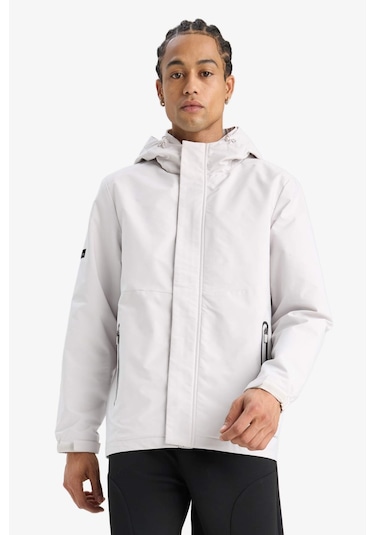 Defacto Defactofit Su İtici Regular Fit Kapüşonlu Fermuarlı Yağmurluk C6047ax25augr522 Gri Defacto Defactofit Su İtici Regular Fit Kapüşonlu Fermuarlı Yağmurluk C6047ax25augr522 Gri