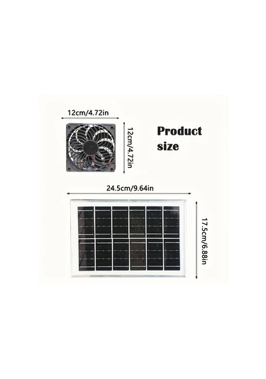 Boatshop1 1 Adet Güneş Paneli Tipi 1 Fan Seti Sera Soğutma Termal Yalıtım Malzemesi Solar Enerji Tavuk Kümesi Fanı