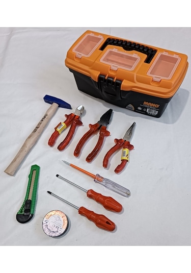 10 Parça Tamir Seti Pense Yan Keski Kargaburun Takım Çantası Çeki