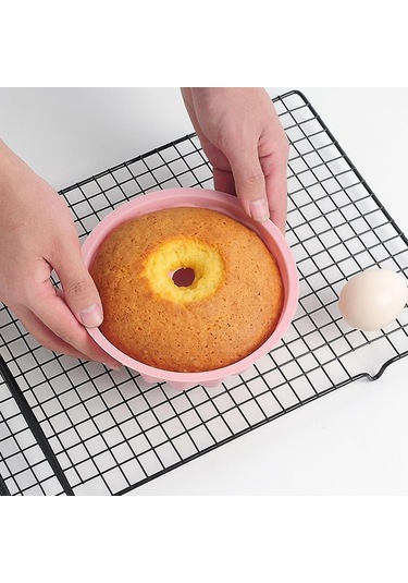 Soulader 6 Inç Silikon Kek Kalıbı Seti 4'lü Paket Yapışmaz Pişirme Kapları Fırın Ve Mikrodalga Uyumlu Pembe