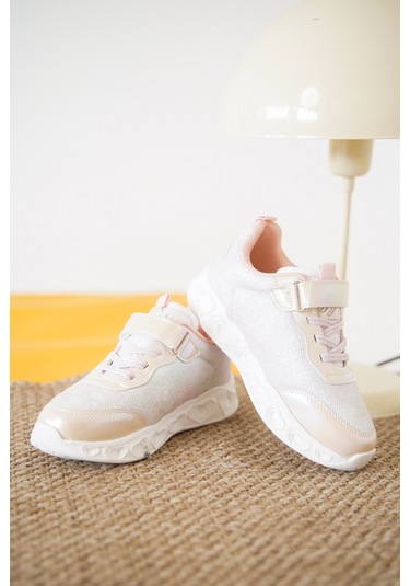 Yuki Cırtlı Kız Çocuk Sneaker Spor Ayakkabı Bej