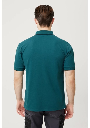 Nepeta Polo Yaka T-shirt Petrol Mavisi-siyah
