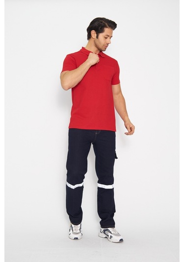 Orange Safety Kırmızı Kısa Kol Polo Yaka T-shirt