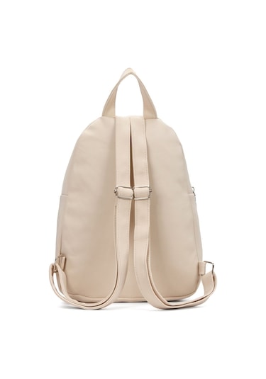 Kadın Günlük Çok Bölmeli Sırt Çantası Krem
