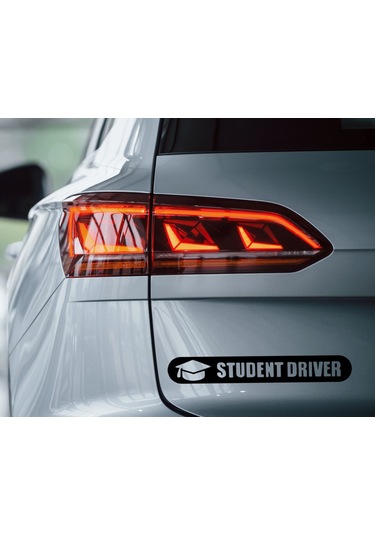 Bk Home Student Driver Tasarımlı Siyah Araç Sticker-1