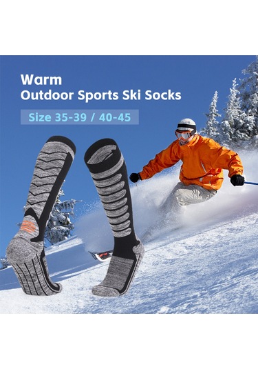 Geeksen Uzun Çorap Kayak Çorabı Açık Gri 35-39, Isı Sağlar Nefes Alır, Dayanıklı Parmak Bölgesi, Outdoor Sporlar İçin Gri