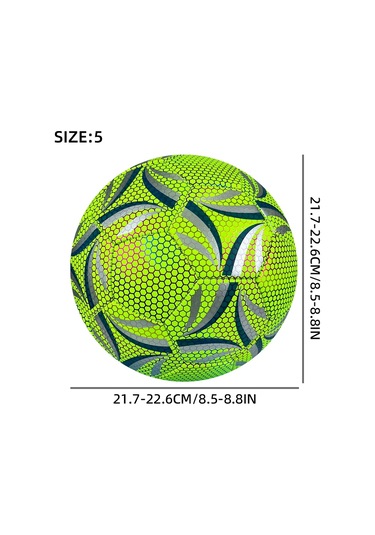 1 Adet Canlı Floresan Yeşil Profesyonel Futbol Topu - Açık Hava Çok Renkli