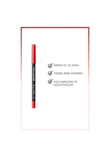 Note Cosmetique Silk Stay Lipliner Suya Dayanıklı İpeksi Dudak Kalemi 07 Cherry Silk - Kırmızı 07