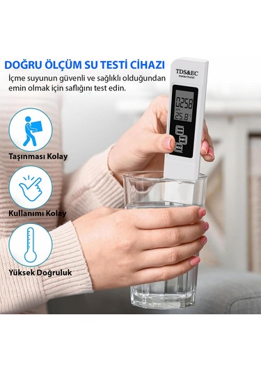 Hymark 3in1 Dijital Tds Su Kalitesi Ph Değeri Sıcaklık Ölçüm Ciha