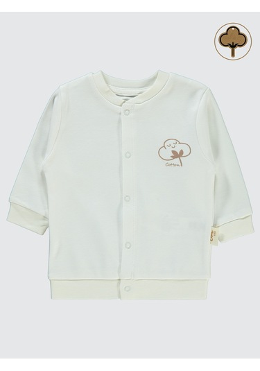 Civil Baby Bebek Organik Hırka 1-12 Ay Ekru Ekru