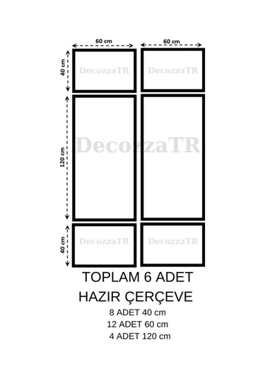 Dekoratif Boyanabilir Hazır Çerçeve