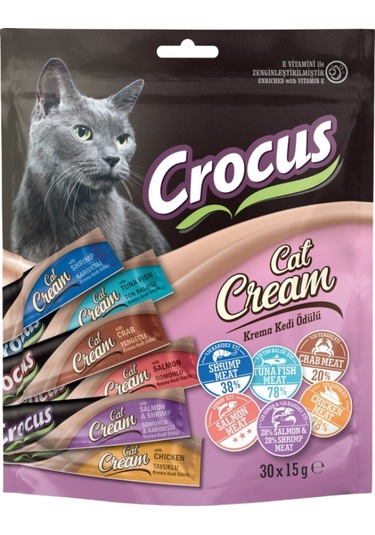 Crocus Multipack 6 Çeşit Karışık Krema Kedi Ödülü 30 x 15 G