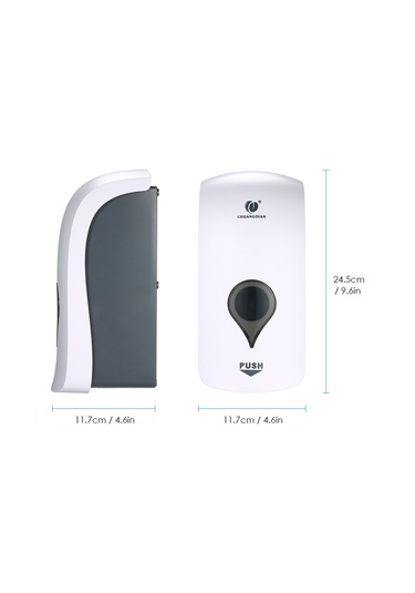 Leezsing Chuangdıan 1000ml Delme Gerektirmeyen Duvara Monte Sabunluk Duş Jeli Sıvı Şampuan Dağıtıcı Tutucu İşletmeler Ve Kamu Alanları İçin--beyaz