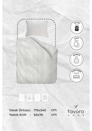 Queen Kadife Tek Kişilik Yatak Örtüsü - Krem Krem