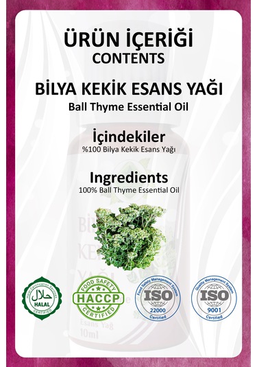 Bilya Kekik Yağı Ball Thyme Essential Oil 10 Ml.