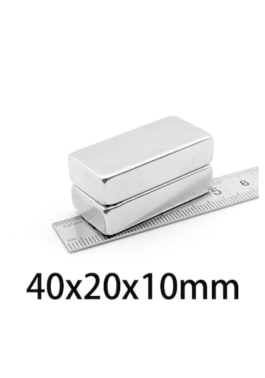 1 Adet 40x20x10 Köşeli Nodyum Magnet N35 Köşeli Mıknatıs