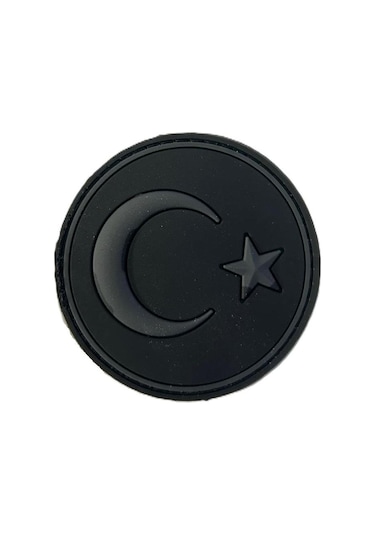 Single Sword Plastik Patch Yuvarlak Bayrak Siyah Çok Renkli
