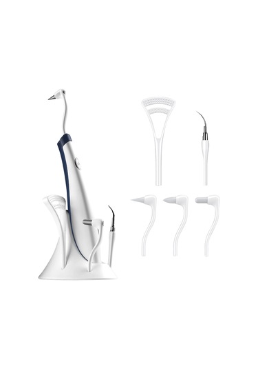 Suofeng Beyaz 5 İş Başlı Akıllı Işıklandırmalı Vibrationlu Ev Kullanımlı Taşınabilir Diş Temizleme Aleti - Oral Sağlığı Koruyucu Beyaz