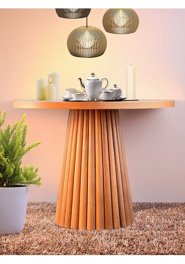 Acantus Natural Ahşap Yemek Masası 100x100 Naturel