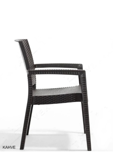 Rattan Victor Kollu Sandalye 6'lı Set Kahve