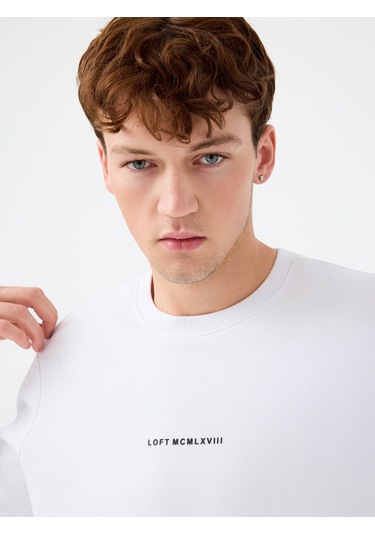Loft Regular Fit Beyaz Erkek Sweatshirt Lf2034268 Beyaz
