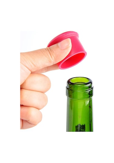 Şarap Kırmızı 1 Adet Şarap Tıpaları Bira Kapağı Şişe Kapağı Ev Mutfak Bar Aracı Silikon Tıpa İçecek Şarap Kırmızı