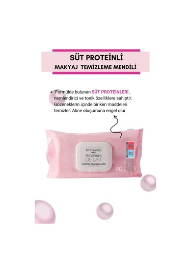 Byphasse Süt Proteinli Makyaj Temizleme Mendili Tüm Ciltler 40'lı