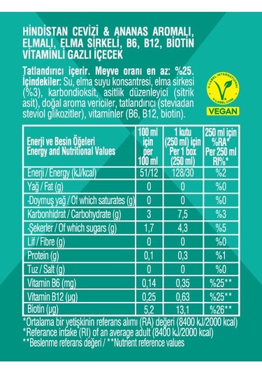 Nontoxx Hindistan Cevizi & Ananas Aromalı, Sirkeli, Gazlı İçecek 250 Ml