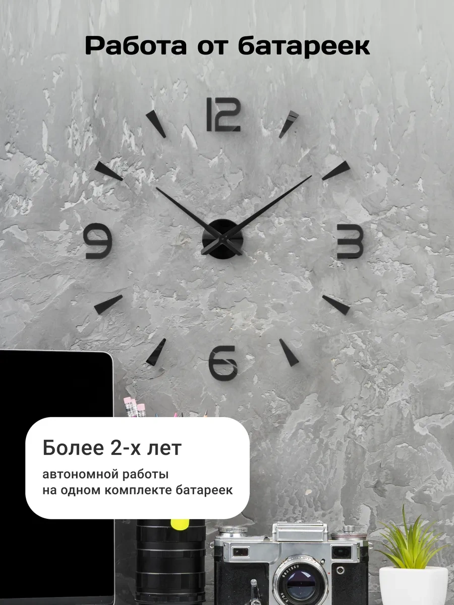 Artclock Rulo Duvara Yapışan Rakamlı Dekoratif Duvar Saati 263460146 Siyah